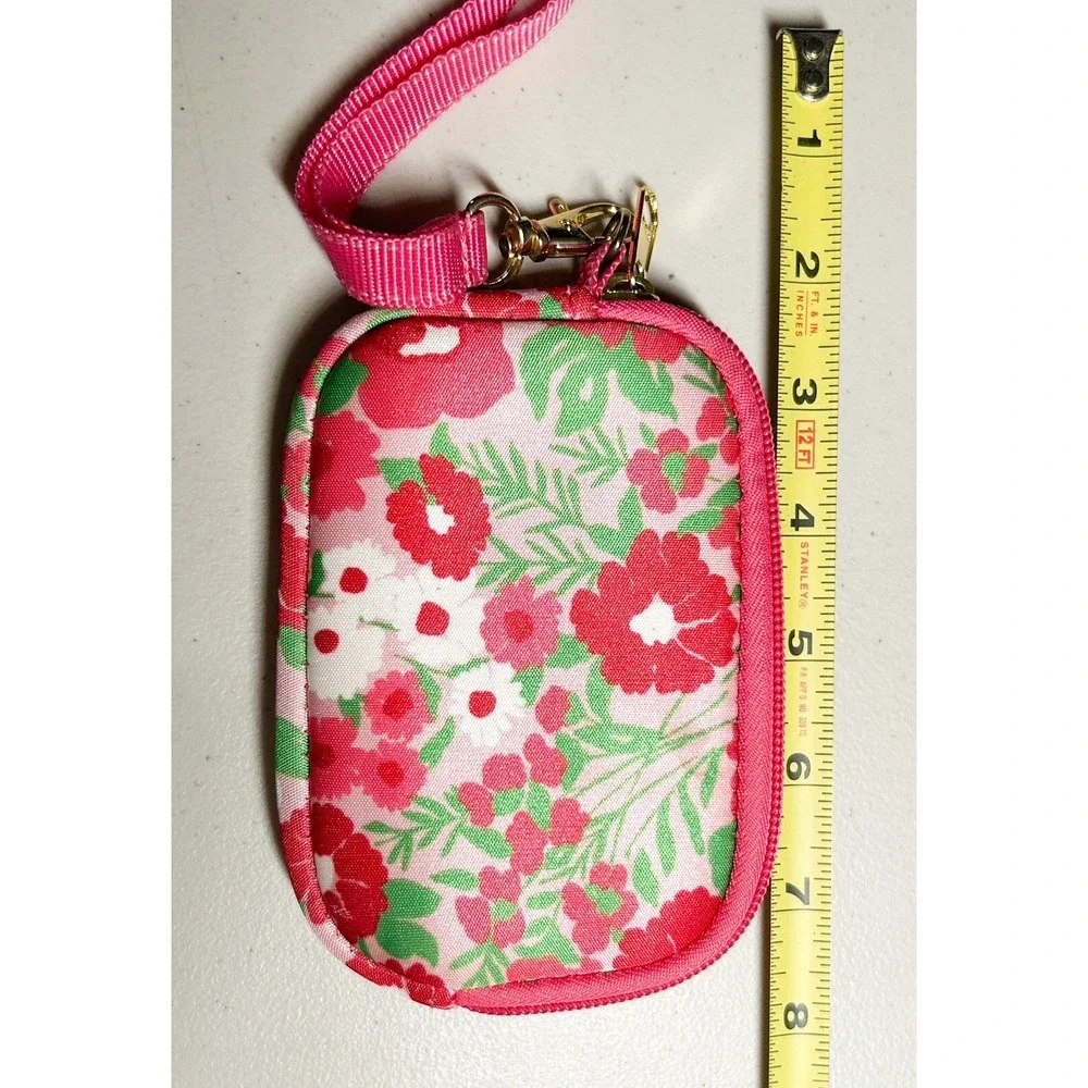 Lilly Pulitzer Tech Case Pink Floral‎ Neoprene Zip Pouch Wristlet 5 x 3.5